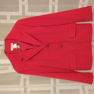 Red Women's Blazer Suit Jacket, Size 12